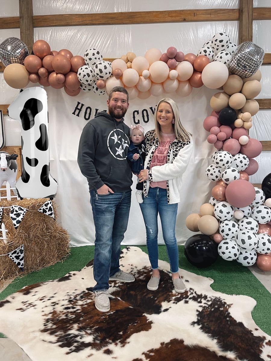 Cow Print Number Balloon Birthday Decorations, 40 inch Number balloon 0-9(Zero-Nine), Cow Balloon for Farm Birthday Party Supplies, Cow Themed birthday party Decorations (Number 3)