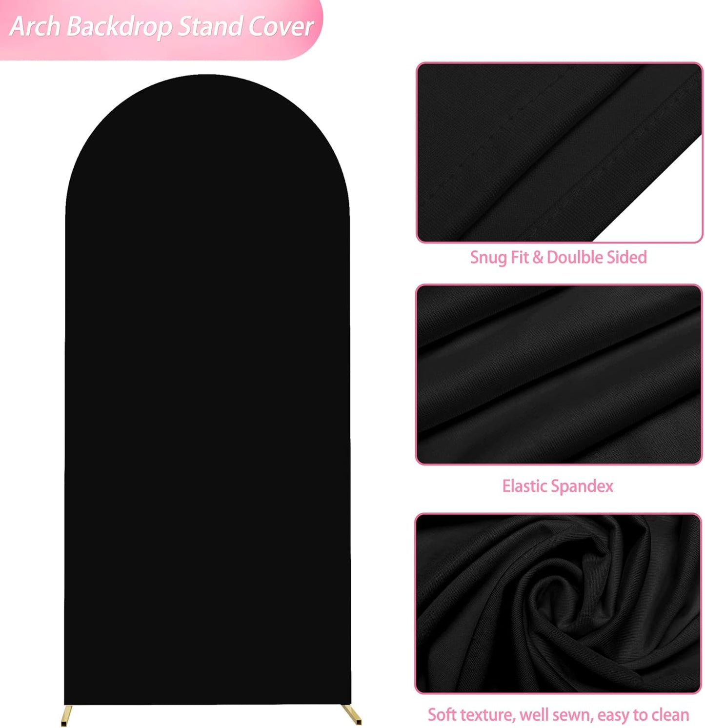 Wokceer 6 FT Wedding Arch Backdrop Stand and Arch Cover Metal Arch Stand with Arch Stand Cover for Birthday Party Wedding Ceremony Bridal Baby Shower Event Decor