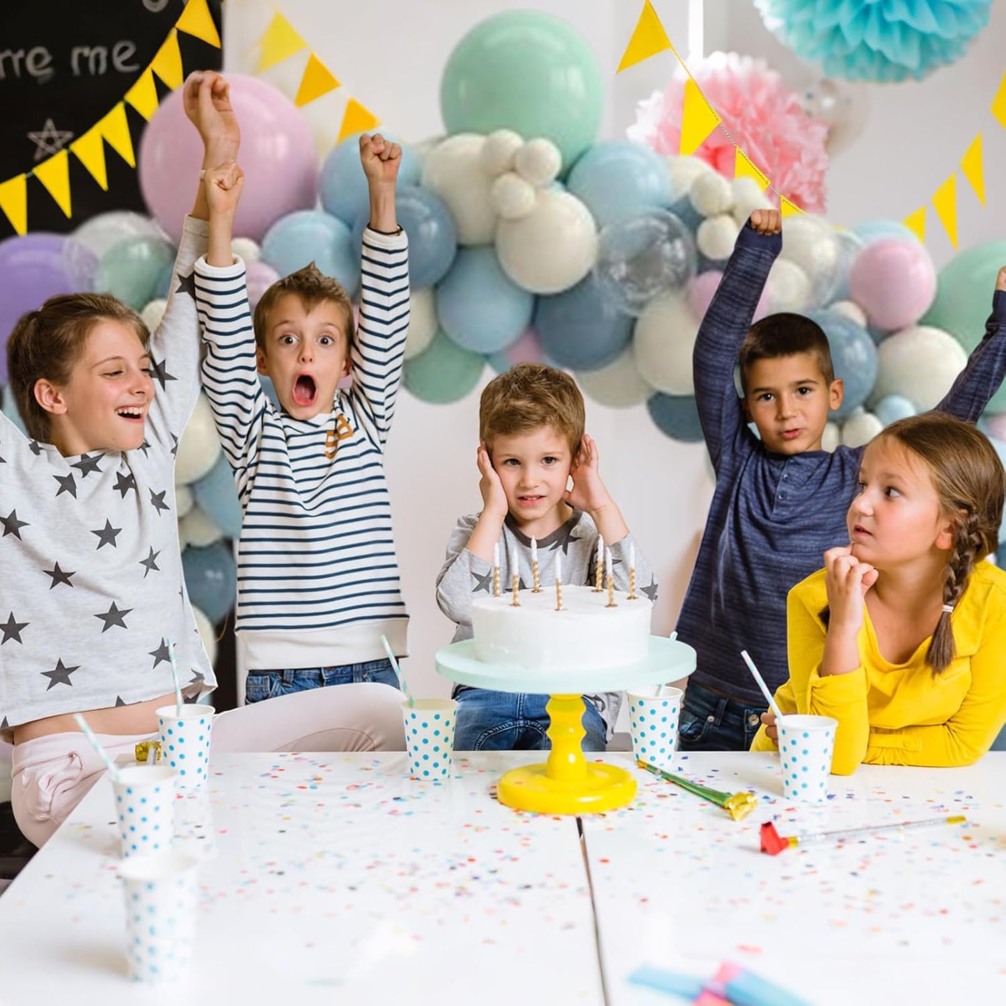 Pastel Balloon, 50 Inch 12 Inch Mermaid Birthday Party Decorations with Pink Purple White Blue Teal Ballons fo Girls Mermaid Balloons Baby Shower Party Supplies