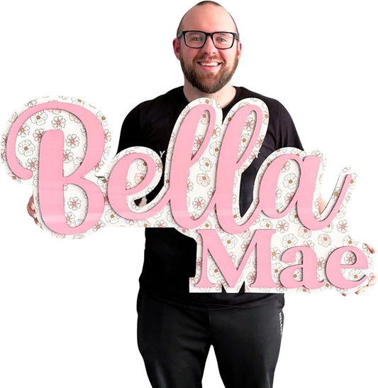 Custom Wooden Name Sign - Baby Name Sign - Nursery Name Sign - Personalized Name Sign - Family Name Sign - Last Name Signs For Home - Wedding Birthday Event Play Room