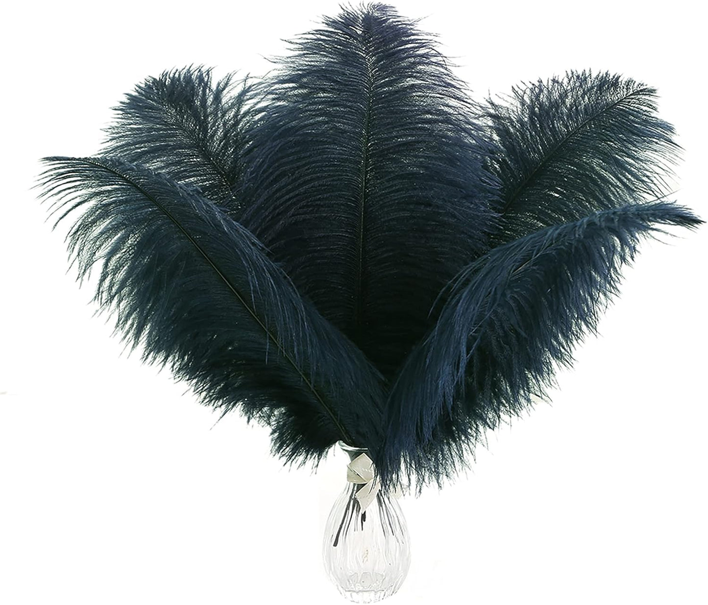 Ballinger Navy Blue Ostrich Feathers Plumes - 24pcs 8-10inch Craft Feathers for Wedding Party Centerpieces Halloween Decorations