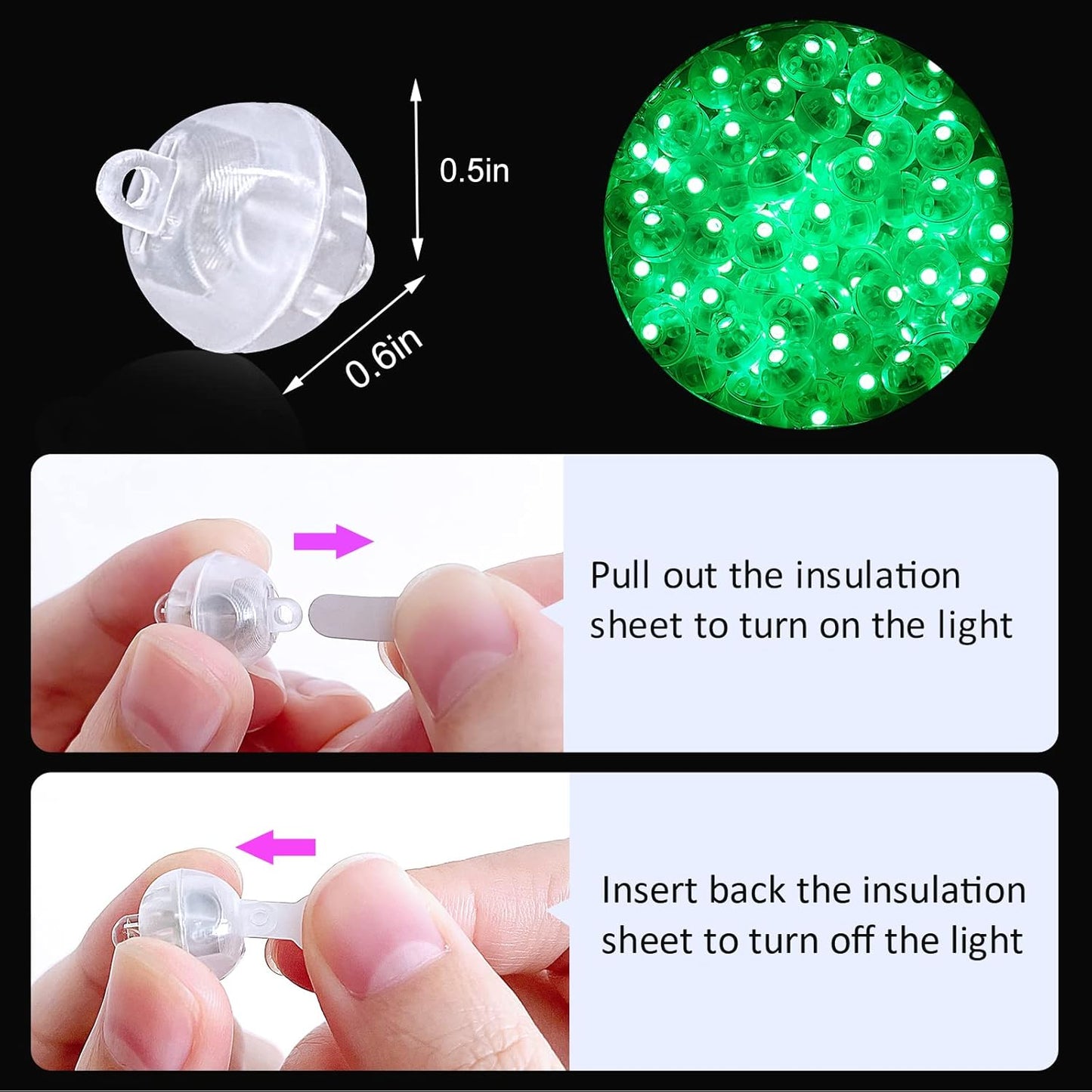 50PCs Mini Led Lights, Led Balloons Light for Party Decorations Neon Party Lights for Paper Lantern Easter Eggs Birthday Party Wedding Halloween Christmas Decoration(Glow steadily Green)