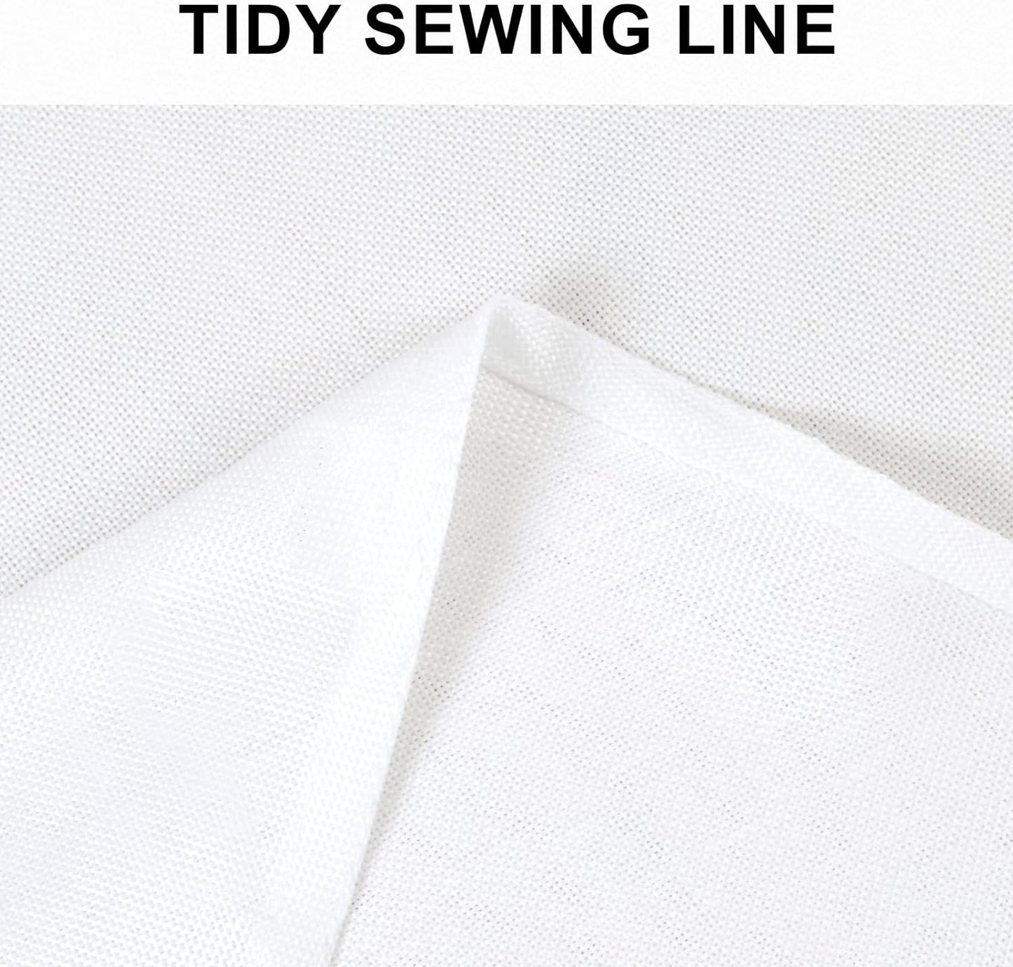 Hiasan Round Tablecloth 45 Inch Linen - Wrinkle and Stain Resistant Washable Polyester Fabric Table Cloth for Dining Room Kitchen Party, White