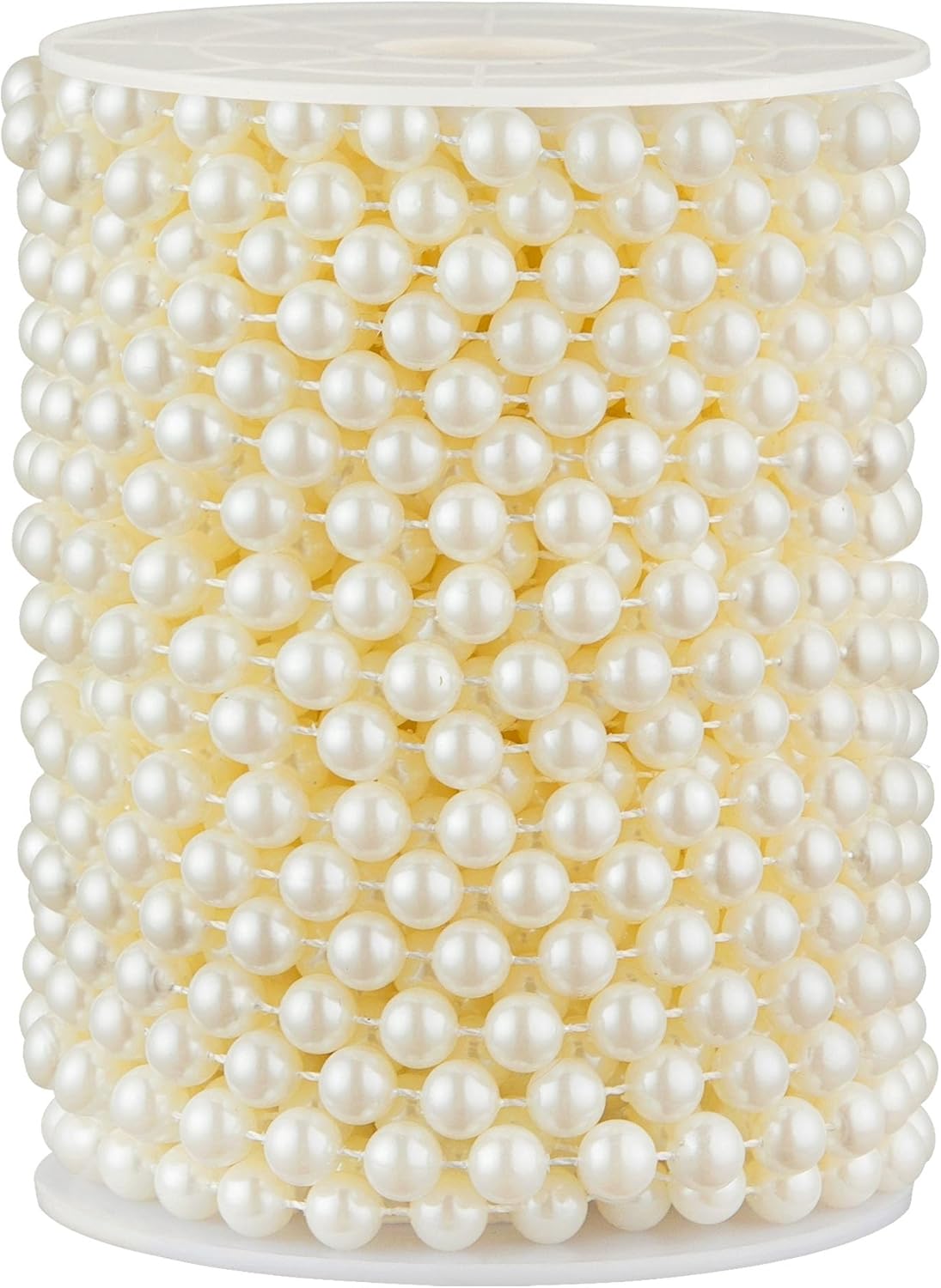 48 Feet Faux Pearl Beads Garland 8mm Craft String Pearls for Wedding Centerpiece Christmas Tree and Flowers Decoration DIY (Ivory)