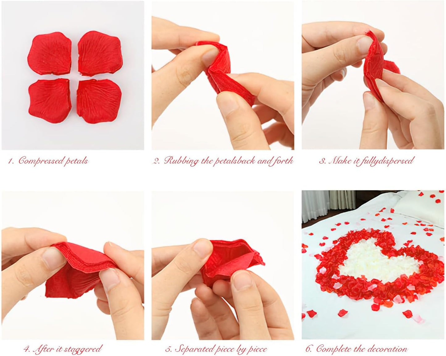 1000Pieces Rose Petals, Artificial Flower Petals Fake Rose Petals for Romantic Night,Wedding,Proposal Anniversary Flower Decorations (Champagne)