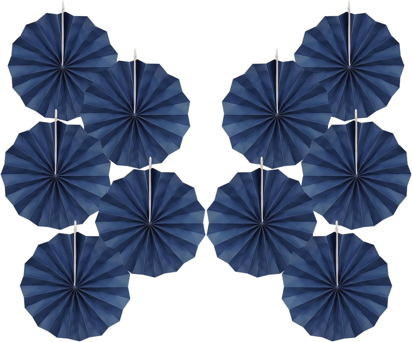 Blue Party Decorations,Blueberry Party Decorations Decorations Party Paper Fans Bulk 8in,Graduation Decoration Classroom Decor, Western Themed Party Decorations 30 Color DIY Set （Deep Blue）