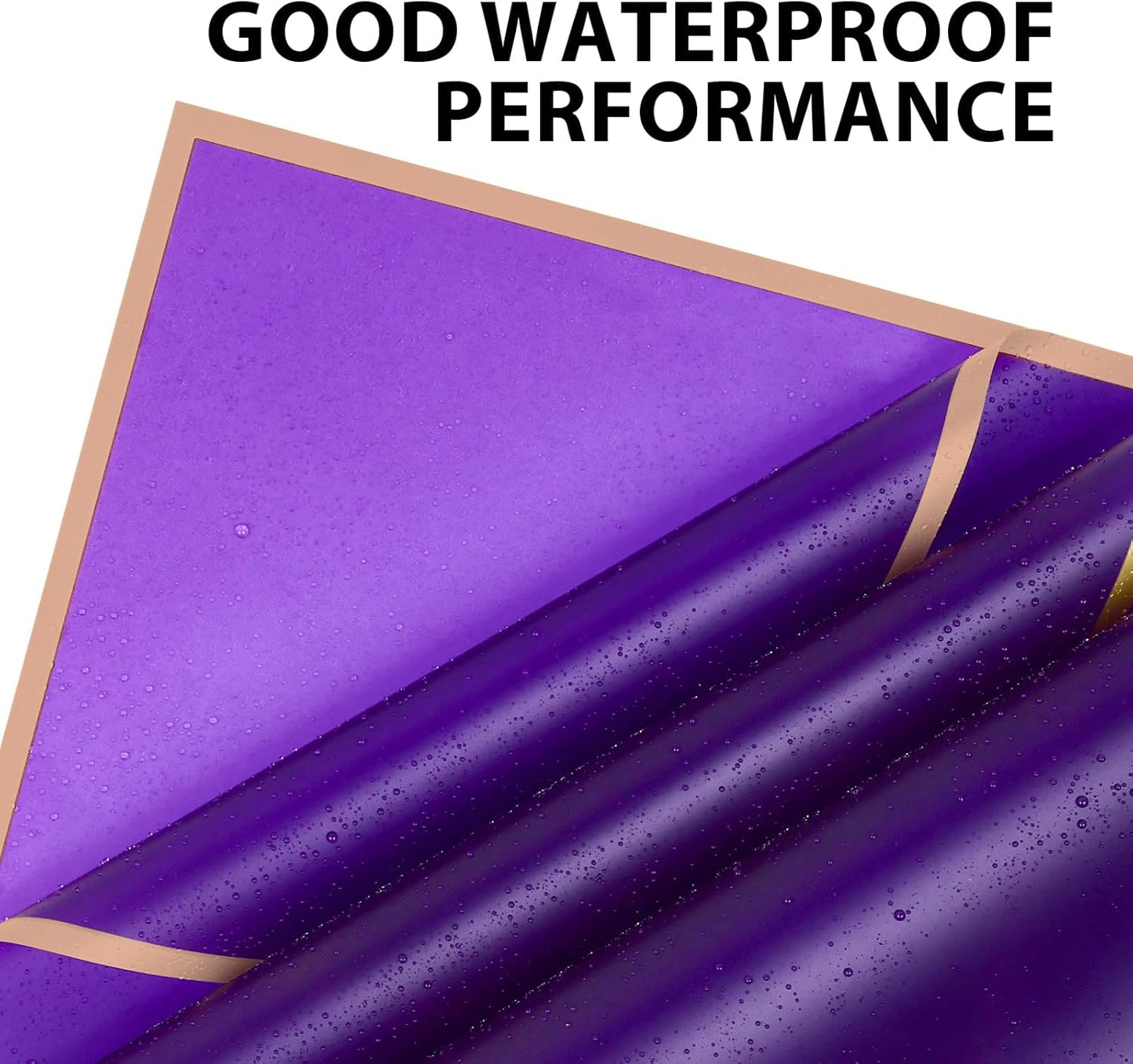 NESCCI 20 Sheets Flower Wrapping Paper - Waterproof Floral Bouquet Wrapping Paper, Florist Supplies Packaging Paper for Wedding Birthday Gift DIY (Deep purple)