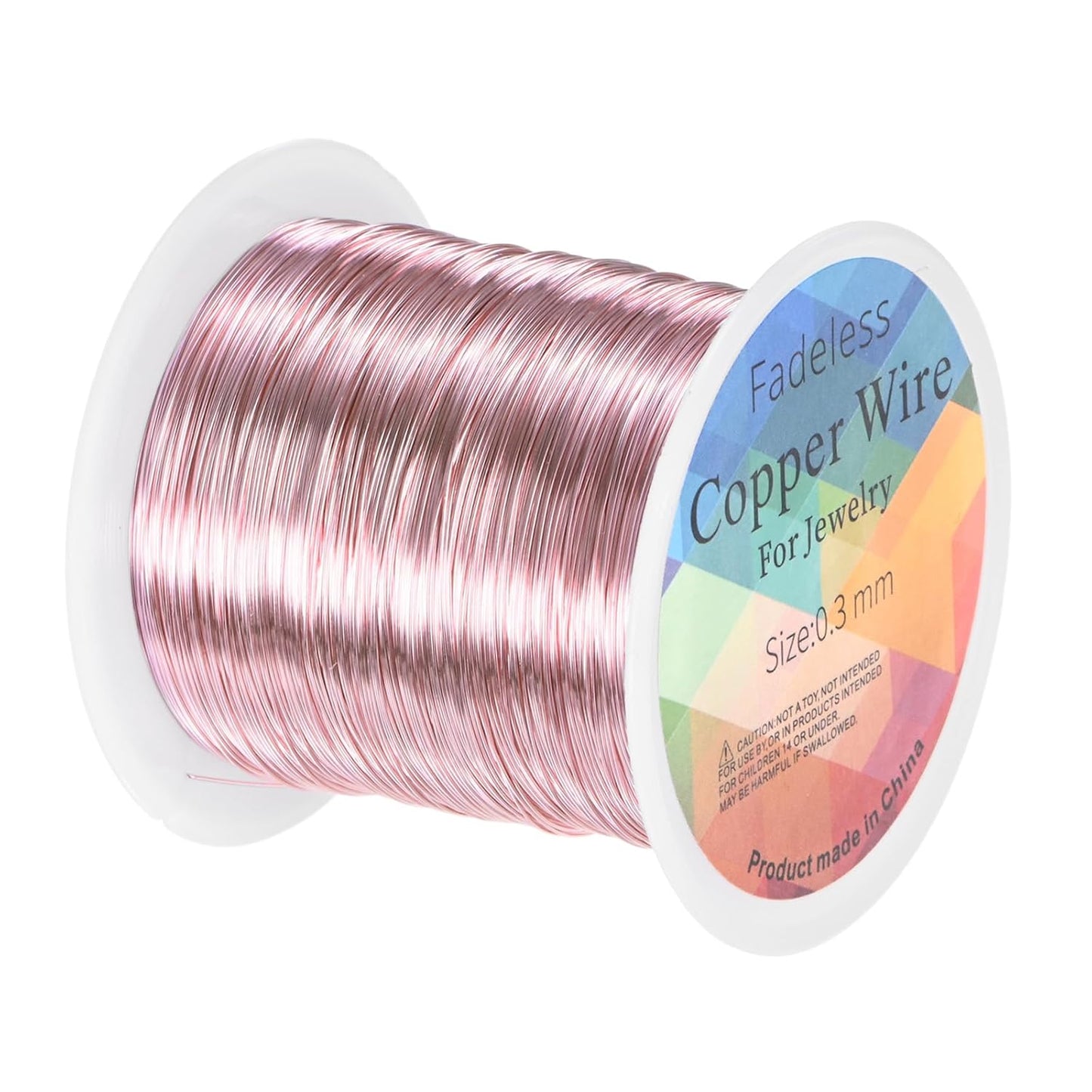 0.3mm Jewelry Wire, 28 Gauge 328FT Craft Wire Copper Beading Wire for Jewelry Making/Planting/Weaving/DIY Crafting, Soft Metal Wires [100M, Rose Golden]