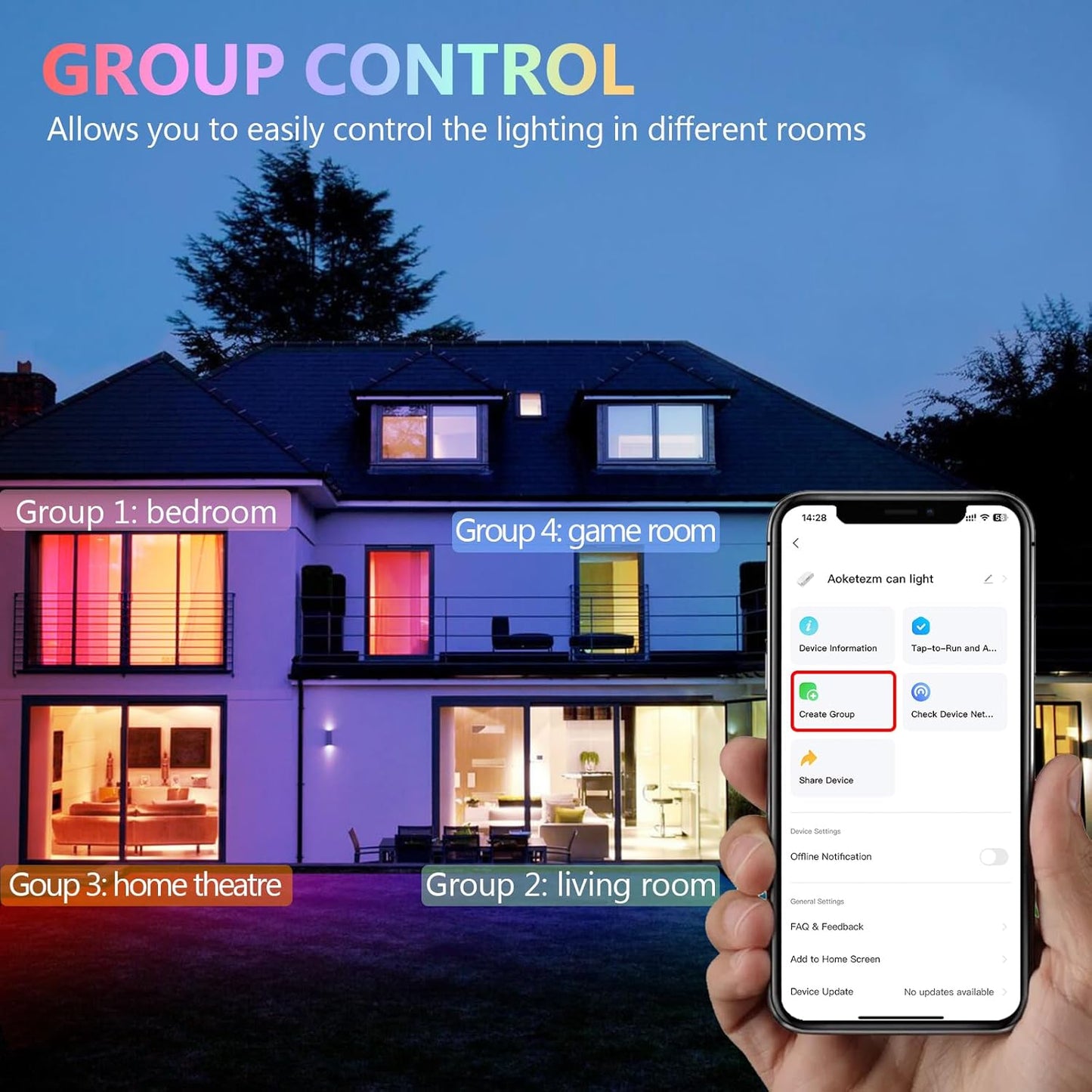 6 inch Smart LED Can Lights Retrofit Recessed Lighting, RGB Color Changing WiFi&Bluetooth Downlight,13W 1050LM Bluetooth Shower Downlight, Compatible with Alexa,Google Home and Siri,6 Pack