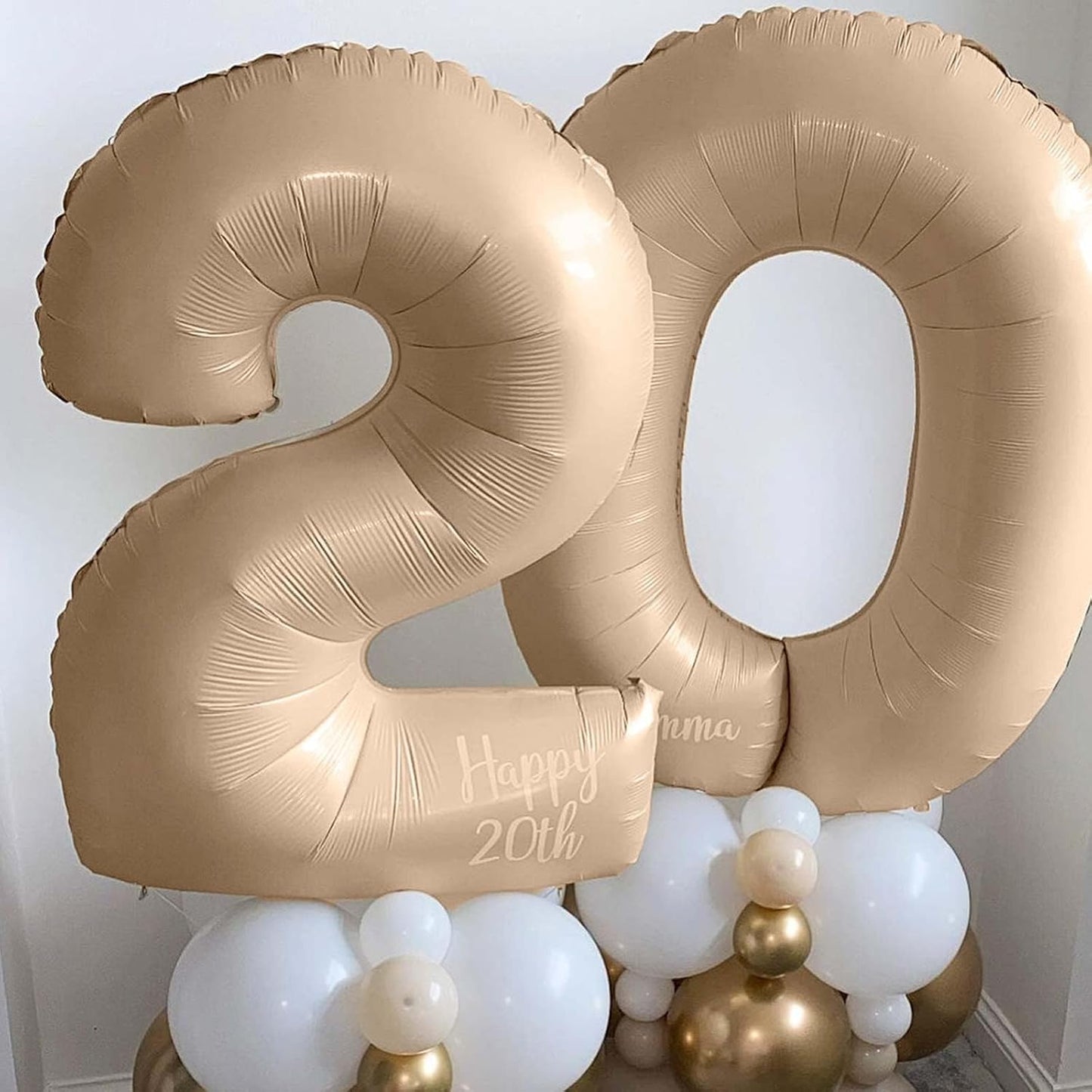 Nude 0 Balloons, 40 Inch Large Tan Foil Number Balloons Set 0-9, Self Inflating Digital 0 Helium Balloon for Boys Girls Men Women 10th 100th Age Birthday Anniversary Party Decorations Supplies