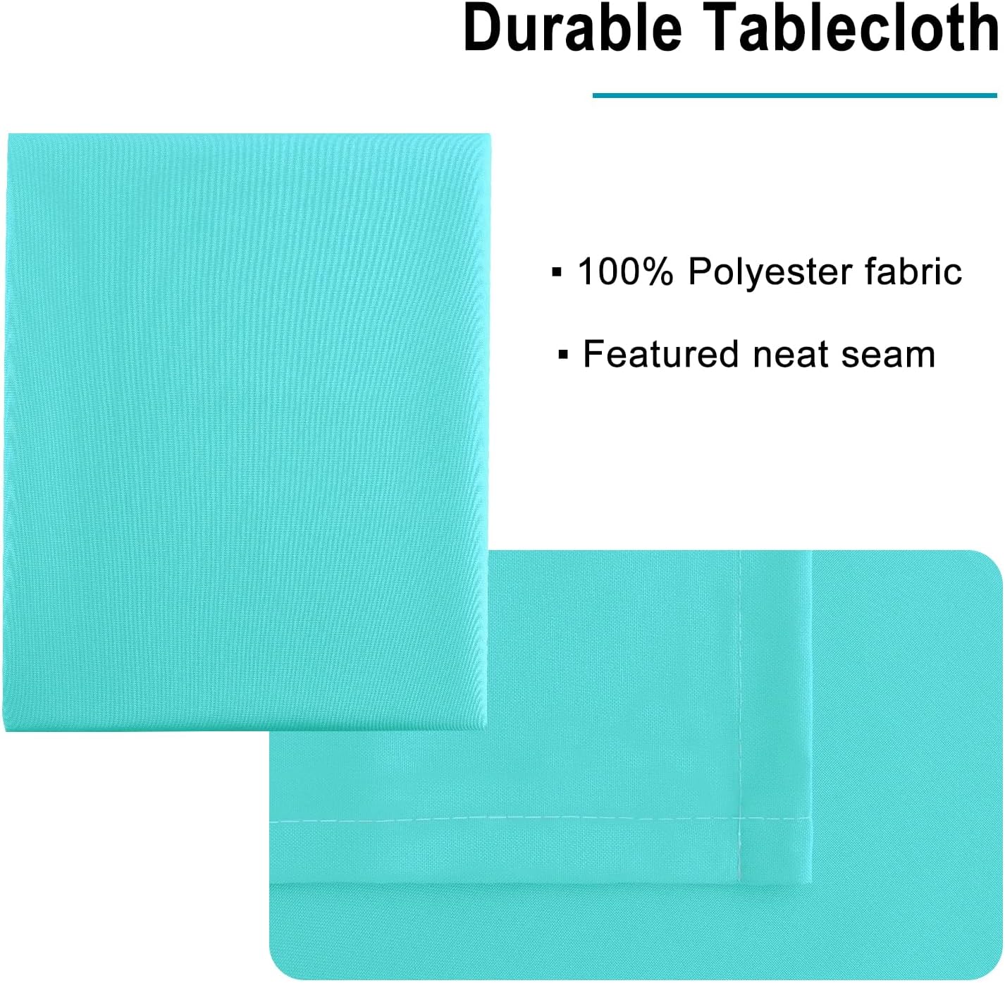 Hiasan Solid Square Tablecloth - Waterproof and Spillproof Washable Polyester Fabric Table Cloth for Kitchen and Dining Room, Aqua, 30 x 30 Inch