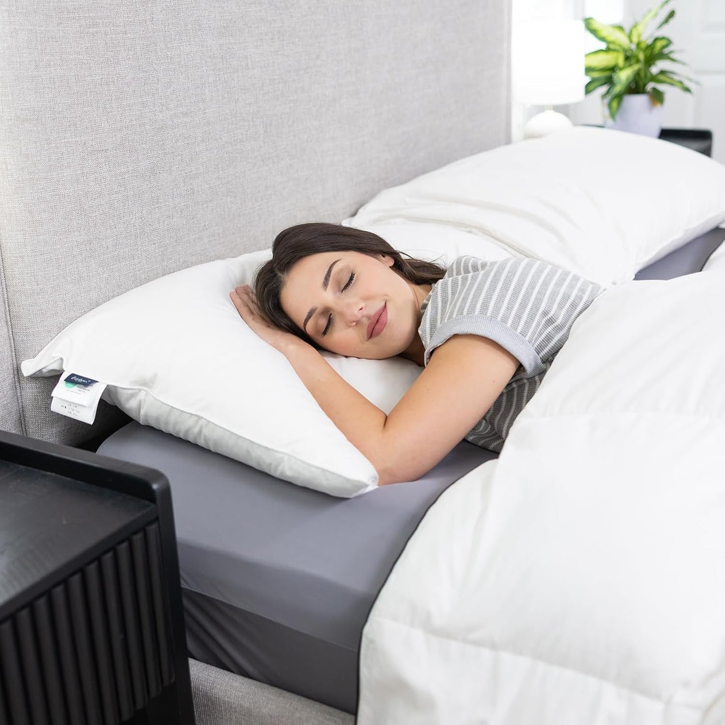 Globon Ultra Soft Down Pillow Standard Size, All Down Filled Bed Pillow for Sleeping, 100% Cotton Shell 500 Thread Count, Soft Hotel Collection Down Feather Pillow 20" x 26" 1 Pack