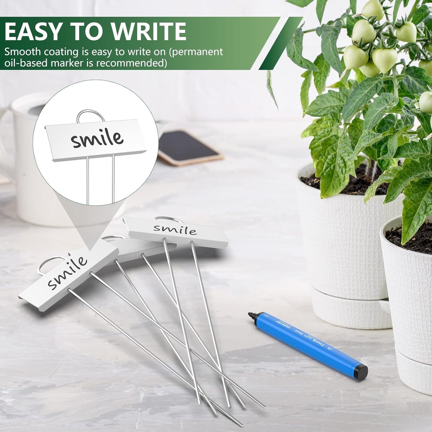 STARTOSTAR 50-Pack Metal Plant Labels, 10.6" Garden Markers Reusable Nursery Tags for Vegetables Herb Flower Seed Greenhouse