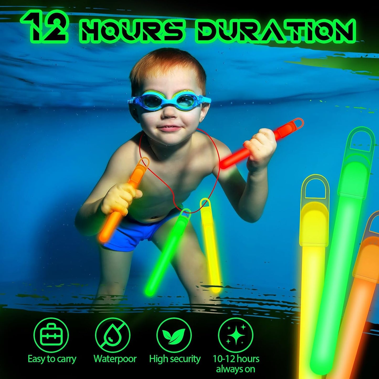 Lewtemi 4" or 6" 100 Pack Bright Glow Sticks Bulk, Glow in The Dark Party Supplies Birthday and Holidays Party Favors