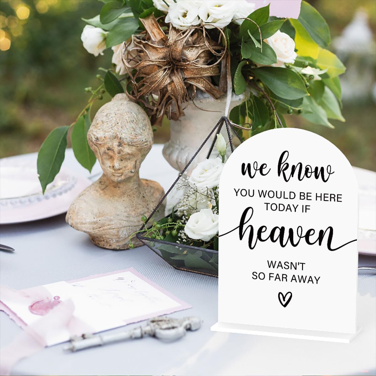 Acrylic Sign, Reception Table Decoration, We Know You Would be Here Today Sign for Ceremony, Modern Font Table Signs, Acrylic Tables Top Signs for Ceremony and Reception (White)