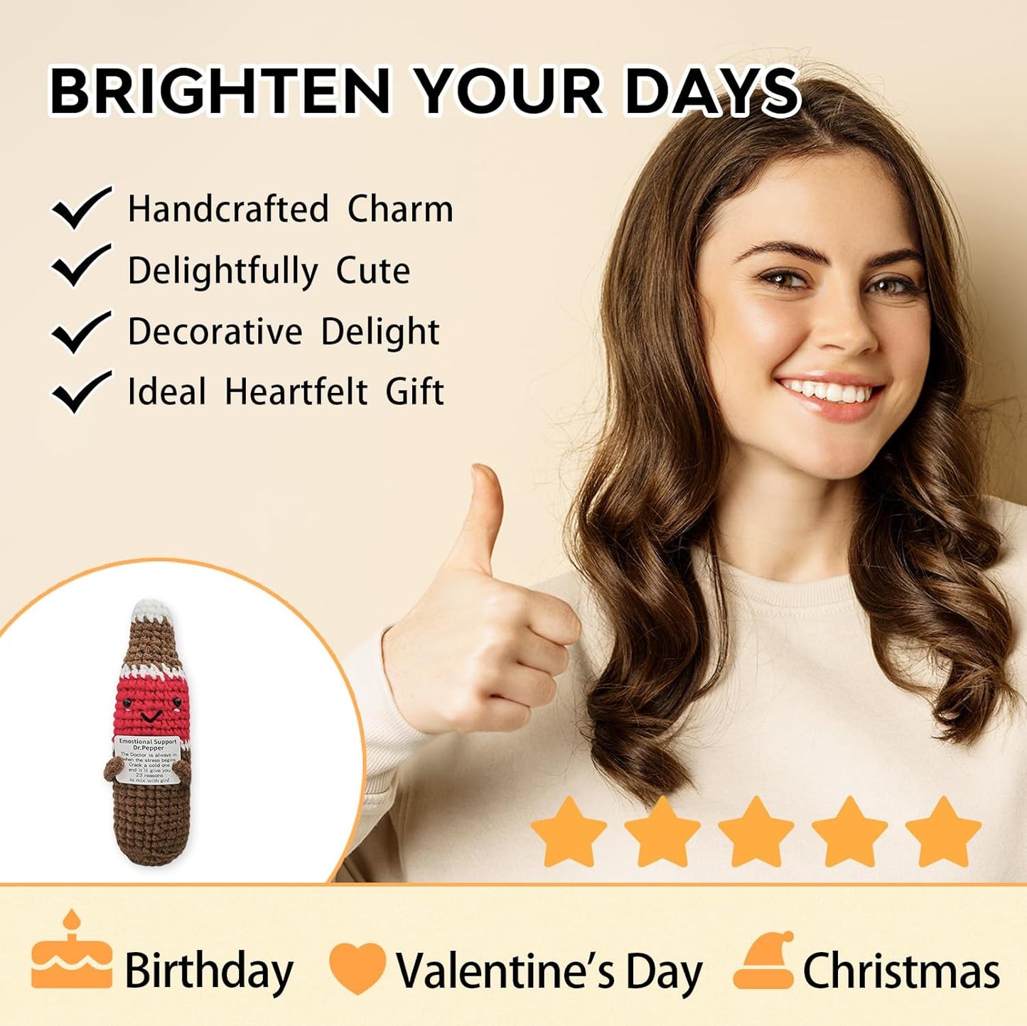 Birthday Gifts for Women Man-Emotional Cheer Support,Funny Handmade Cola Unique Cute Presents for Her Him Women Men Friend Coworker Family