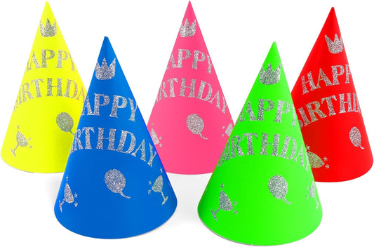 CANREVEL Party Hats for Kids and Adults, Birthday Party Headwear Supplies, Cone Hats Bulk for Girls Boy Women Men