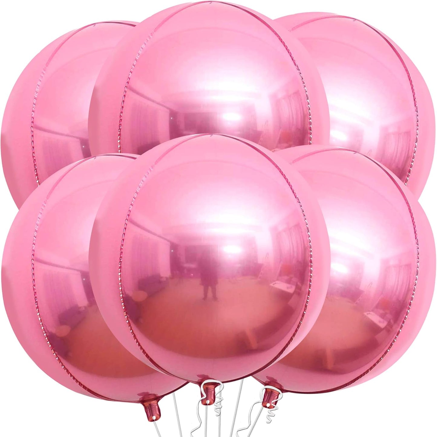 KatchOn, Light Pink Foil Balloons - 22 Inch, Pack 6 | Light Pink Mylar Balloons for Flamingo Party Decorations | Foil Balloon For Birthday, Gender Reveal, Baby Shower, Bachelorette Party Decorations