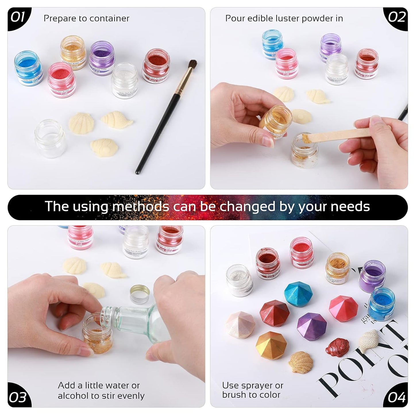 Jelife Blue Edible Luster Dust - 5 Grams Food Grade Cake Dust Shimmer Powdered, Edible Metallic Powder Food Coloring for Cake Decorating, Chocolates, Fondant, Drinks, Painting & More, Vegan