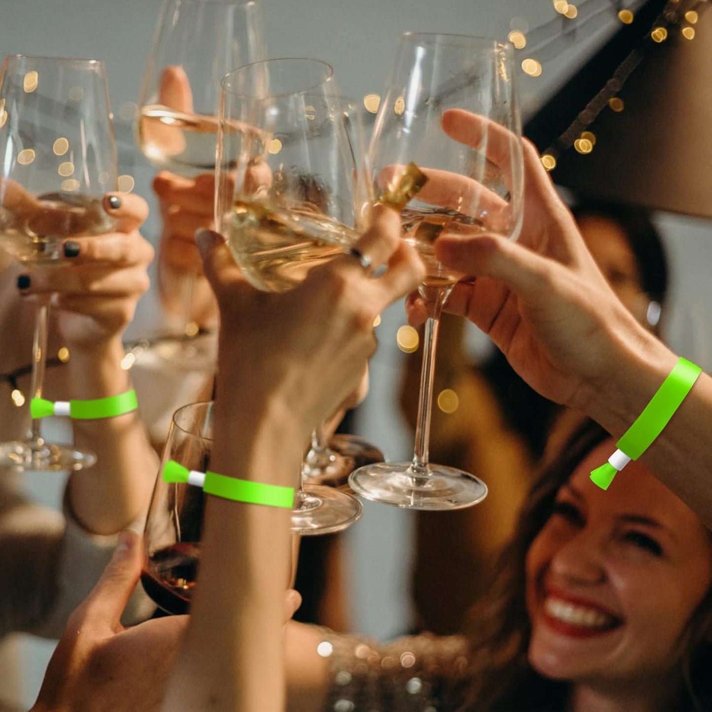 100 Pcs Cloth Event Wristbands, Event Wristbands, Colored Wrist Bands for Events, for Lightweight Concert Wrist Strap for Activities, Party Bracelets for Events (Color : Green2)