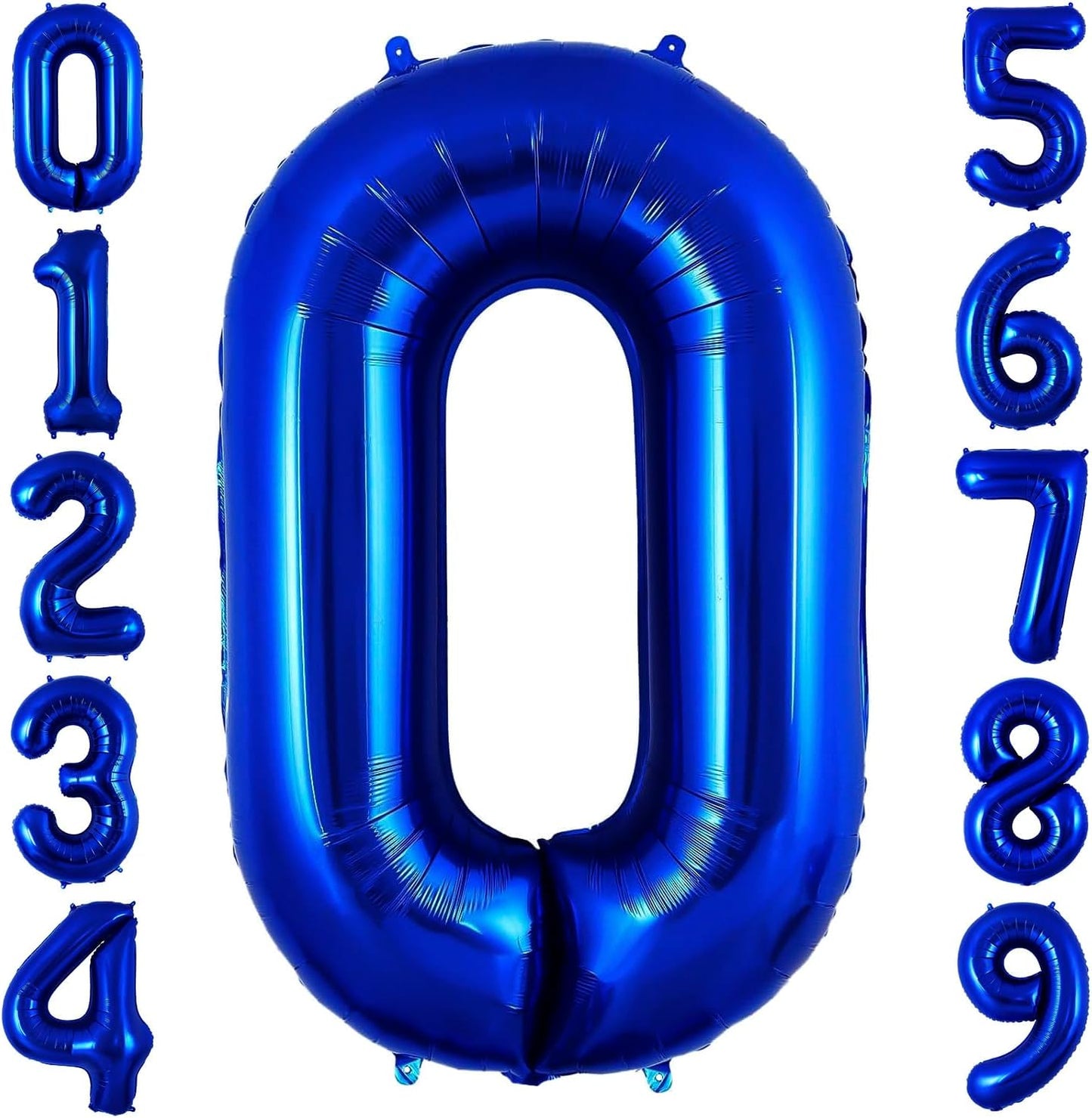Navy Blue 0 Balloon Number,40 Inch Number 0 Balloon Big Dark Blue 0 Foil Mylar Helium Balloon for Birthday Party Decorations