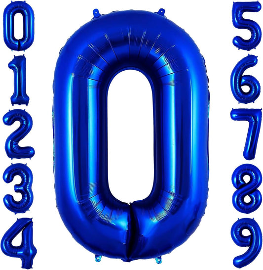 Navy Blue 0 Balloon Number,40 Inch Number 0 Balloon Big Dark Blue 0 Foil Mylar Helium Balloon for Birthday Party Decorations