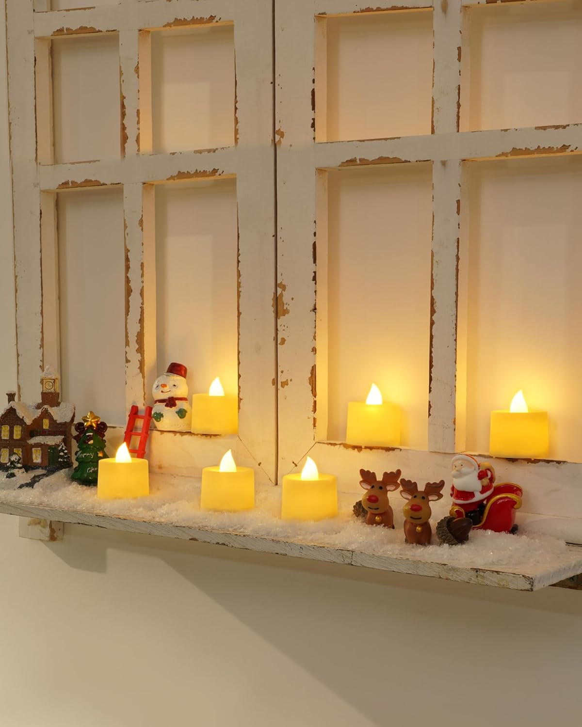 Amagic 12/24/50/100/150 Pack LED Tea Lights, Flameless Votive Candles, Battery Operated Tealights Candles for Halloween, Christmas, Home Decor, Wedding,Theme Party, Festival（12 Pack, Warm Ivory）