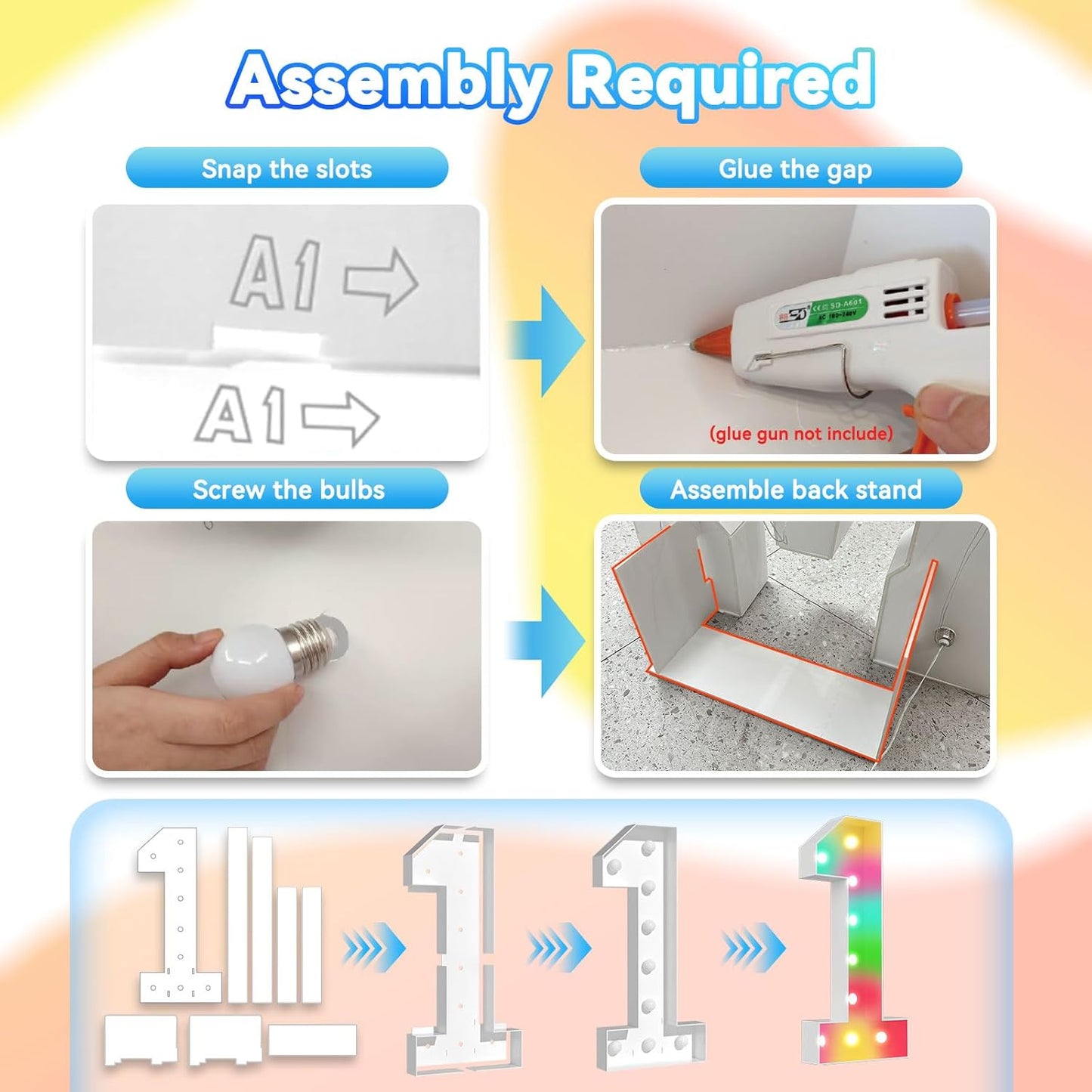 Ledido 4FT Marquee Light Up Numbers, 34 Colors Changing Marquee Numbers 4 Feet Tall with Remote, Big Numbers for Party Wedding Graduation Birthday Decoratoons, Large Light Up Number 5