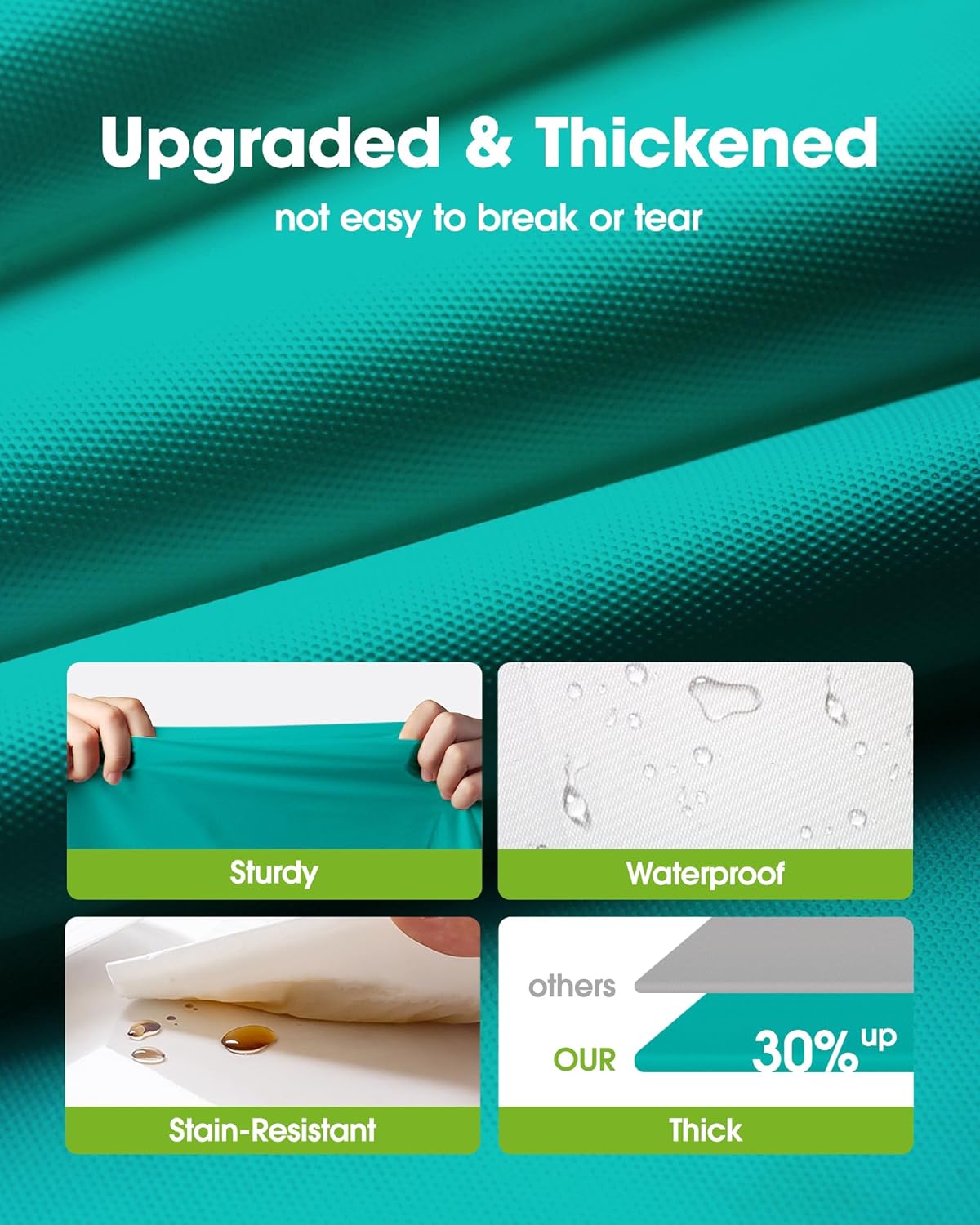 Pureegg Plastic Table Cloth Disposable 10 Pack, 54 x 108 Inch Table Cloths, Easter Party, Summer, Decorative Tablecloths, Rectangle, Turquoise Plastic Cover, Leakproof & Sturdy, Teal