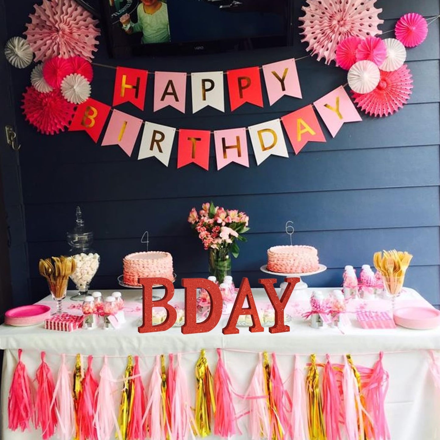 TONIFUL 8 Inch Red Glitter Letter D Table Centerpiece A-Z Red Birthday Party Decorations,Red Alphabet D for Birthday,Chrismas,Graduation,Bridal Shower,Wedding,Anniversary Party Supplies