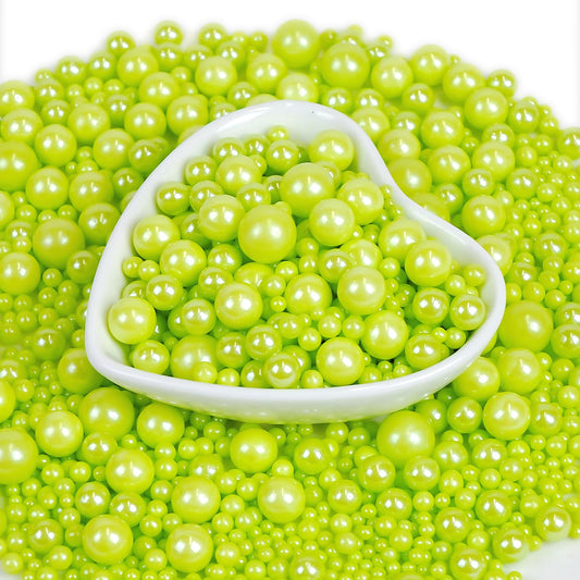 Edible Green Pearl Sprinkles, Sugar Pearls for Cake Decorating, 180g/6.35oz, Cupcake Toppers, Baking Cake Decorations, Cookie Decoration, Wedding Party Chirstmas Halloween Supplies