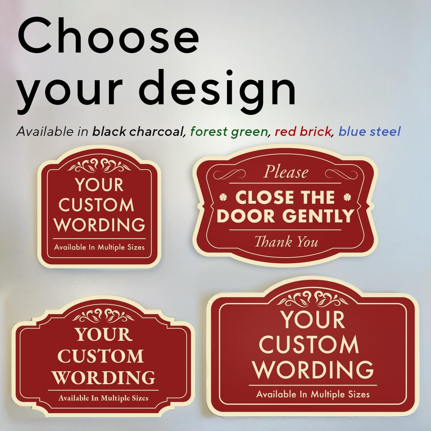 Custom Personalized Red Brick Style 12x12inch Outdoor Aluminum Driveway Signs, Weatherproof