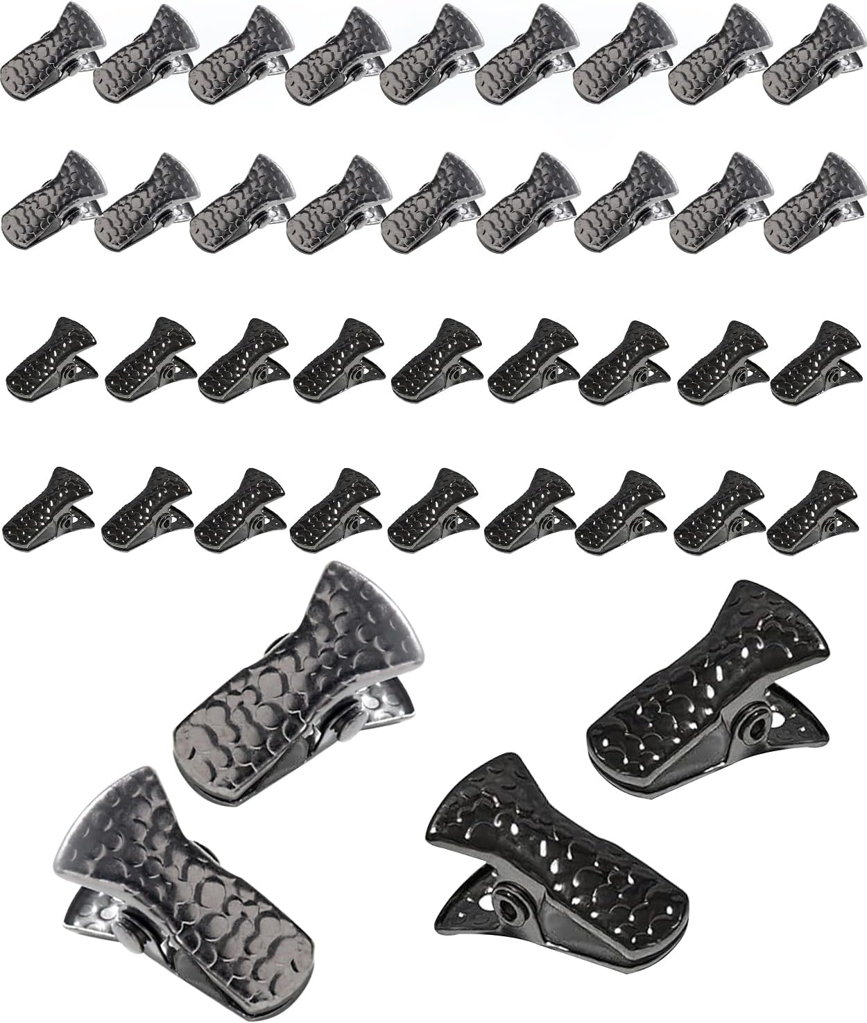 40-Pack Small Alligator Clips with Steel Core & Non-Slip Silicone| Multipurpose Clips for Delicates, DIY Crafts, Office & Home(Deep Black+Black)