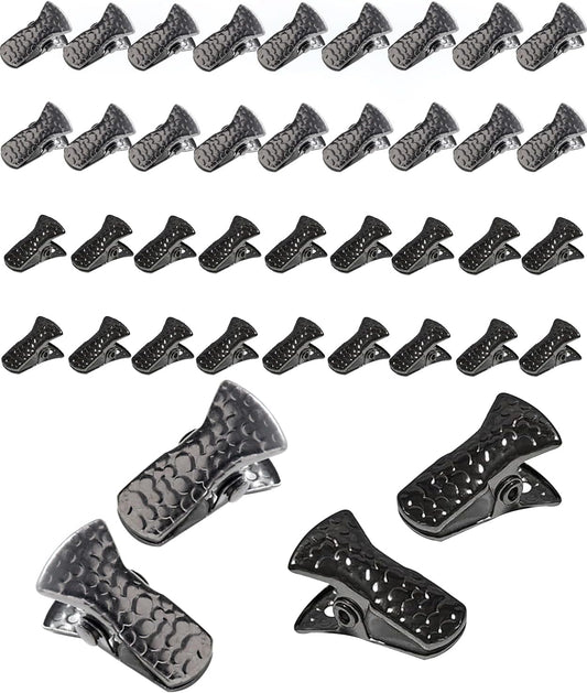 40-Pack Small Alligator Clips with Steel Core & Non-Slip Silicone| Multipurpose Clips for Delicates, DIY Crafts, Office & Home(Deep Black+Black)