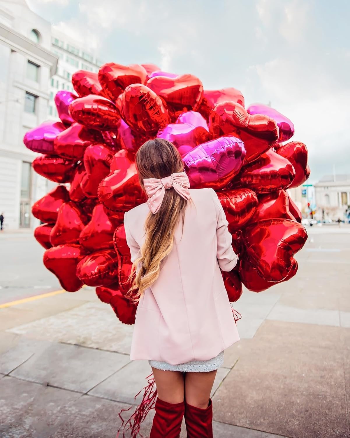 Red Heart Shaped balloons Pack of 10,18 Inch Love Valentine Balloons Pink Heart Romantic Balloons For Valentines Day Propose Marriage Wedding Bridal Shower Engagement Party Decorations