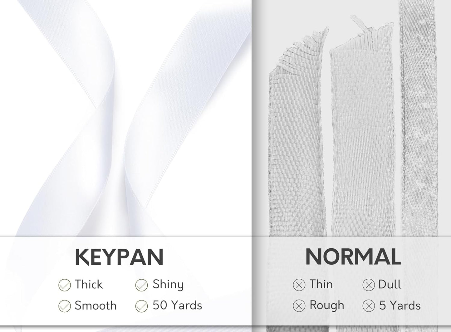 White Satin Ribbon 7/8 Inch x 50 Yards Double-Faced Hair Ribbons for Flower Bouquet Wrapping Paper Bows Gift Wedding Invitations Crafts