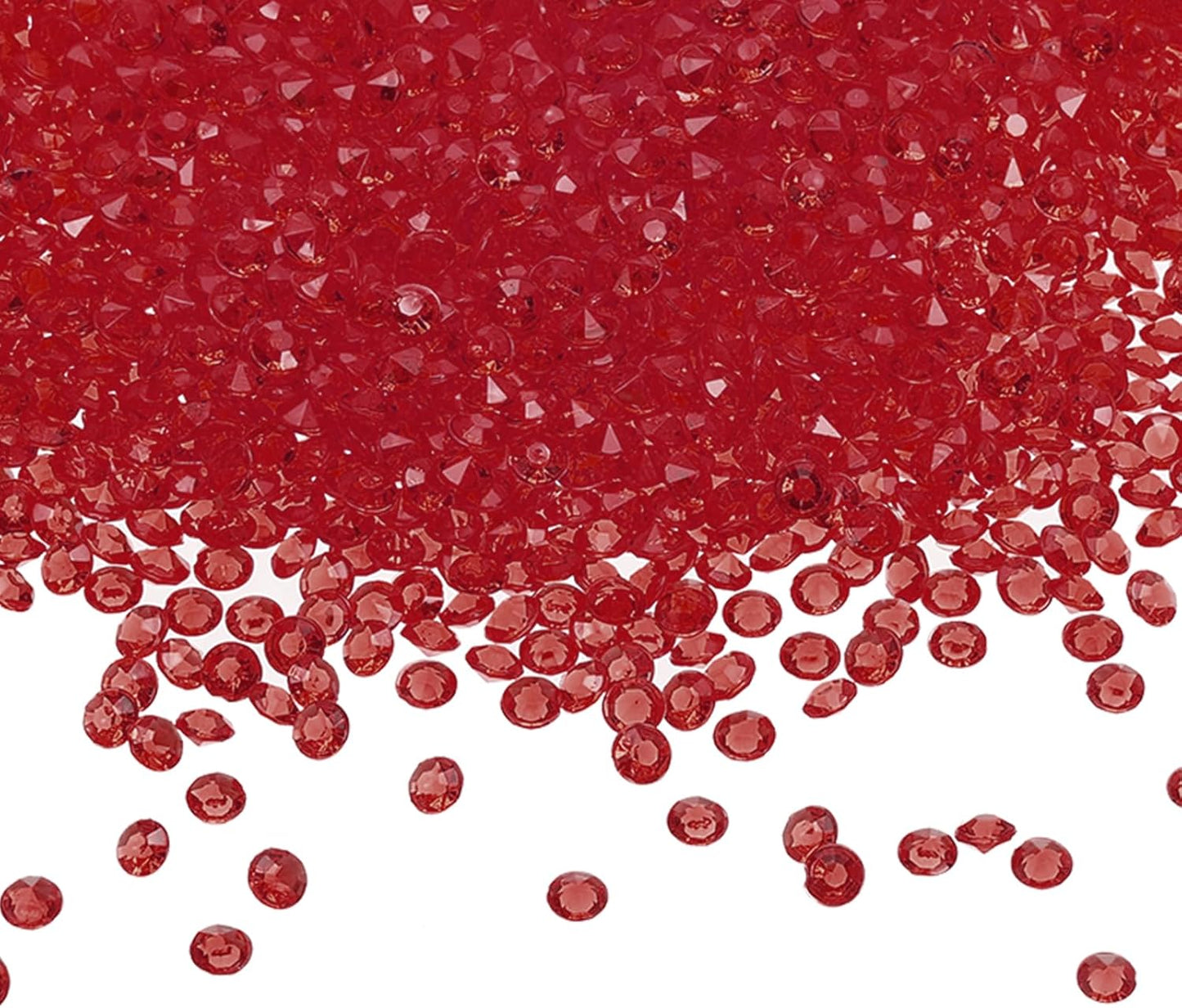 PATIKIL 4000 Pcs Wedding Table Scatter Confetti Crystals 6 mm Acrylic Diamonds Vase Fillers Gems for Table Centerpiece Decorations Party Vase Beads, Date Red