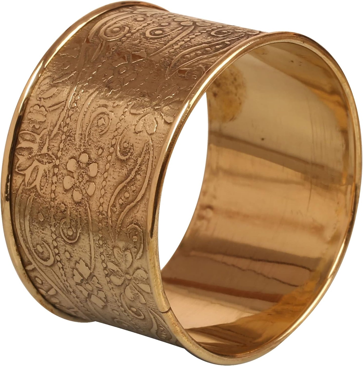 Gorgeous Beautifully Handcrafted Floral Large Size Gold Color Party Dining Table Napkin Holders (Set Of 6)