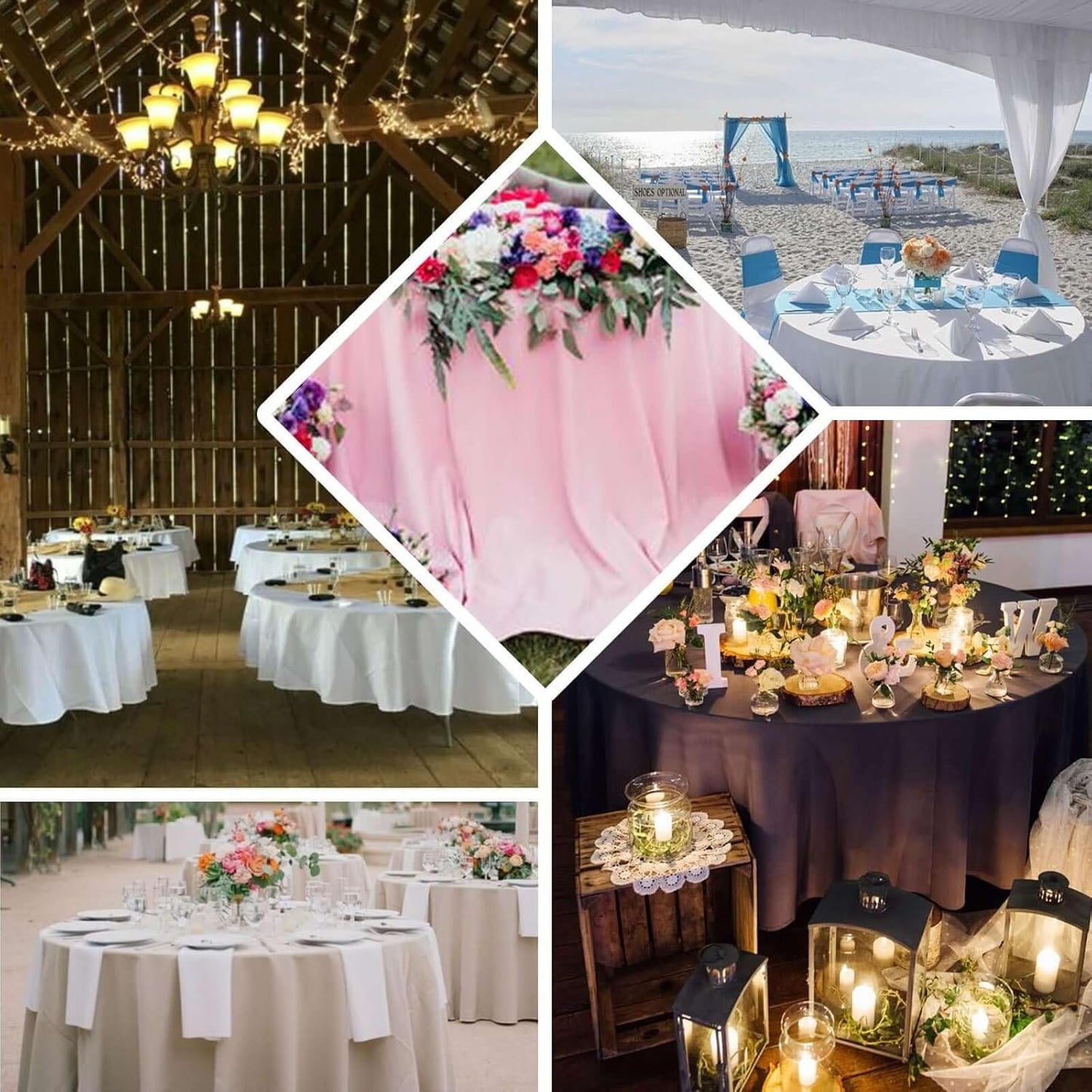 Efavormart Round Tablecloth, 108 Inch Stain & Wrinkle Resistant Washable Table Cloth, Decorative Polyester Fabric Table Cover for Banquet, Wedding, Dining- Gold