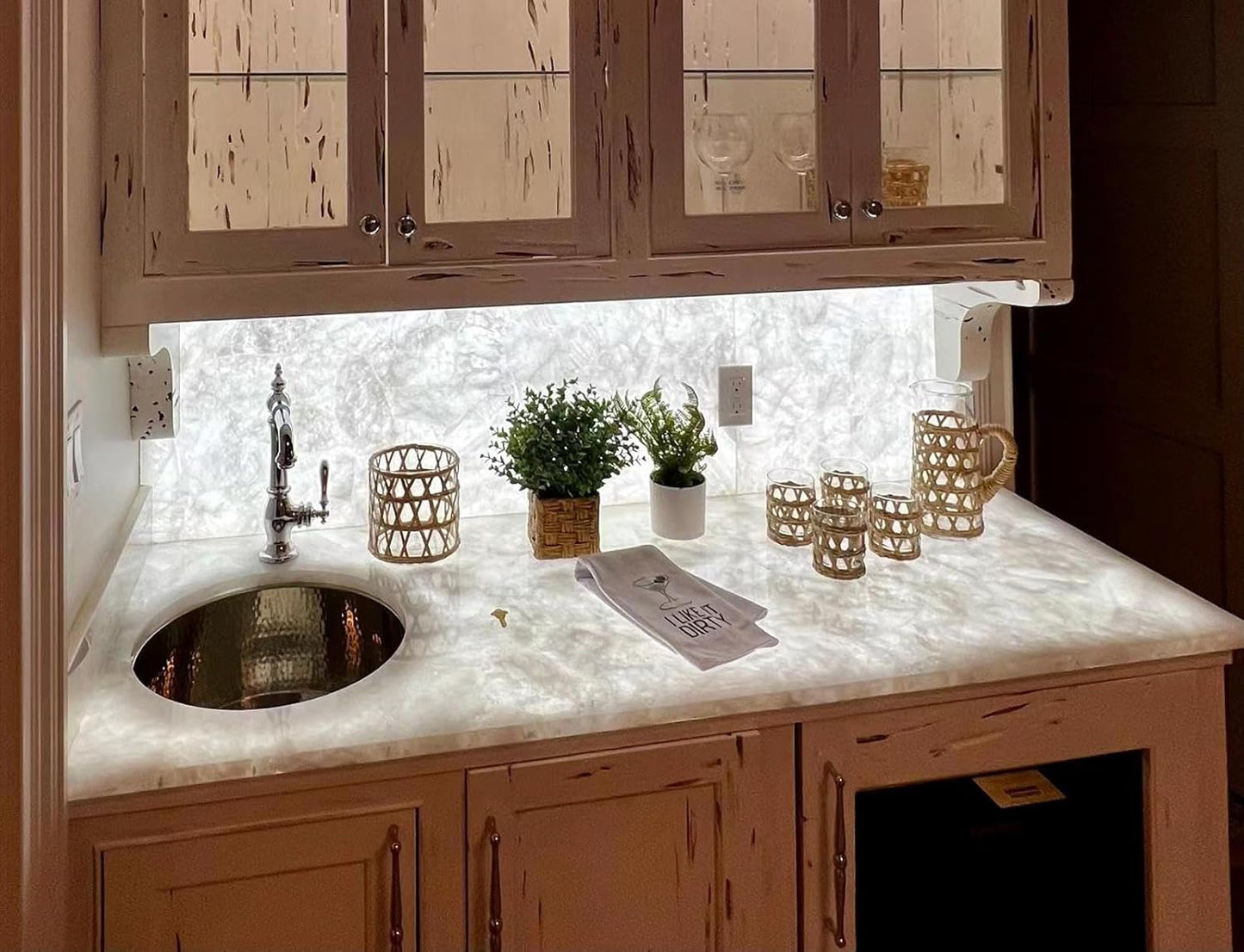 4PCS Soft LED Backlight Sheet 36W 6000Kwhite Color Backlit Flexible cuttable Each pcs 19X9.5 inch for Translucent countertop.