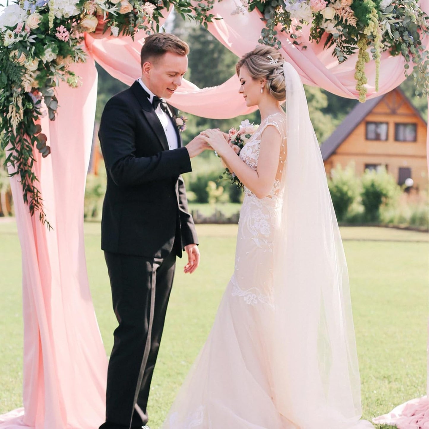 10 Pack 10ft Baby Pink Chiffon Table Runners Wedding Table Runner Sheer Romantic Tulle Table Runner for Christmas Wedding Bridal Tea Party Baby Shower Birthday Party Table Decorations(120 x 12 in)