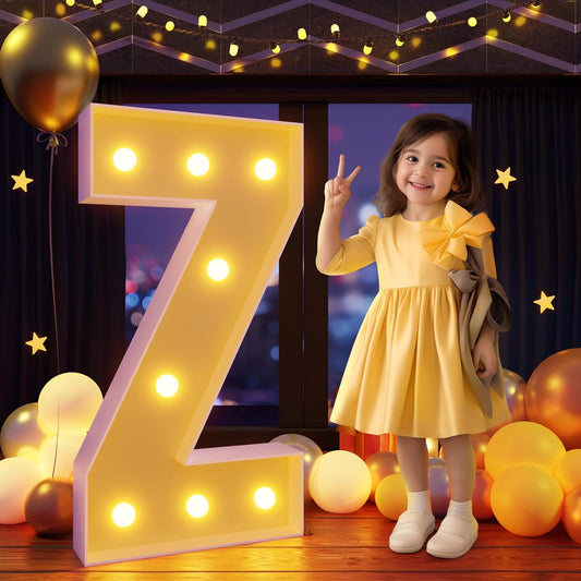 Marquee Letters 3 Feet Tall Large Light Up Letters Z Happy Birthday Decorations Marry Me Engagement Party Decor Yellow Light Birthday Decorations Balloon Arch Kit Foam Sign Z