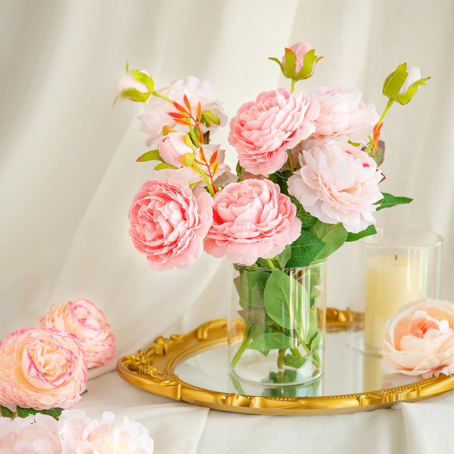 12pcs Glass Cylinder Vases for Centerpieces - 4 Inch Small Flower Vase for Wedding Decorations, Clear Glass Flower Vases Floating Candle Holder for Table Centerpiece Wedding Home Décor