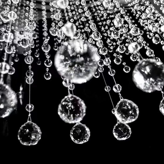 Boloban Clear Crystal Beads String Wedding Arch Decorations centerpieces Beads Garland Strands Curtain Chandelier Christmas Tree Ornaments Door String Hanging Beaded Drapes Accessories(6.5 Feet 5pcs)