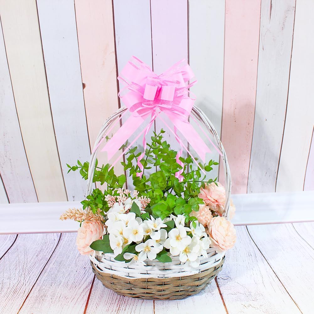 WEWILUCK Pink Pull Bows for Presents - 15PCS 6 Inch Gift Bows for Gift Baskets, Flower Paper Wrapping, Ideal for Women, Party, Valentines Day, and More