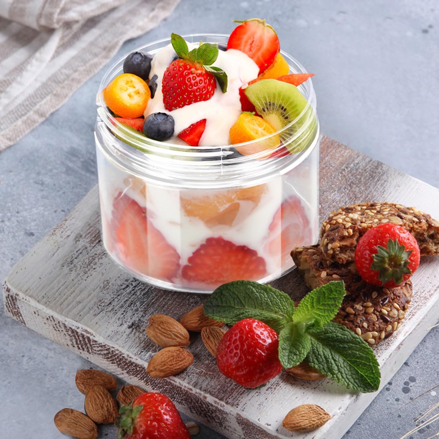 36 Packs 10 OZ Transparent Plastic Jars with black Lids, Body Butter Containers, Cosmetic Containers jars for Kitchen Ingredients, beads, sequins, Lotion, Cream, DIY Crafts and More by KUKLIPJIM.