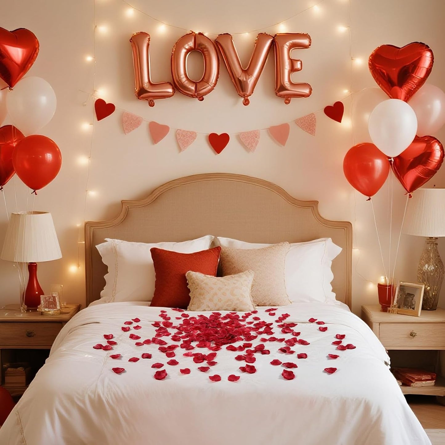 1000 Pcs Red Rose Petals Artificial Silk Flower Petals Romantic Decorations for Wedding Engagement Birthday Event Anniversary Party Backdrop Supplies