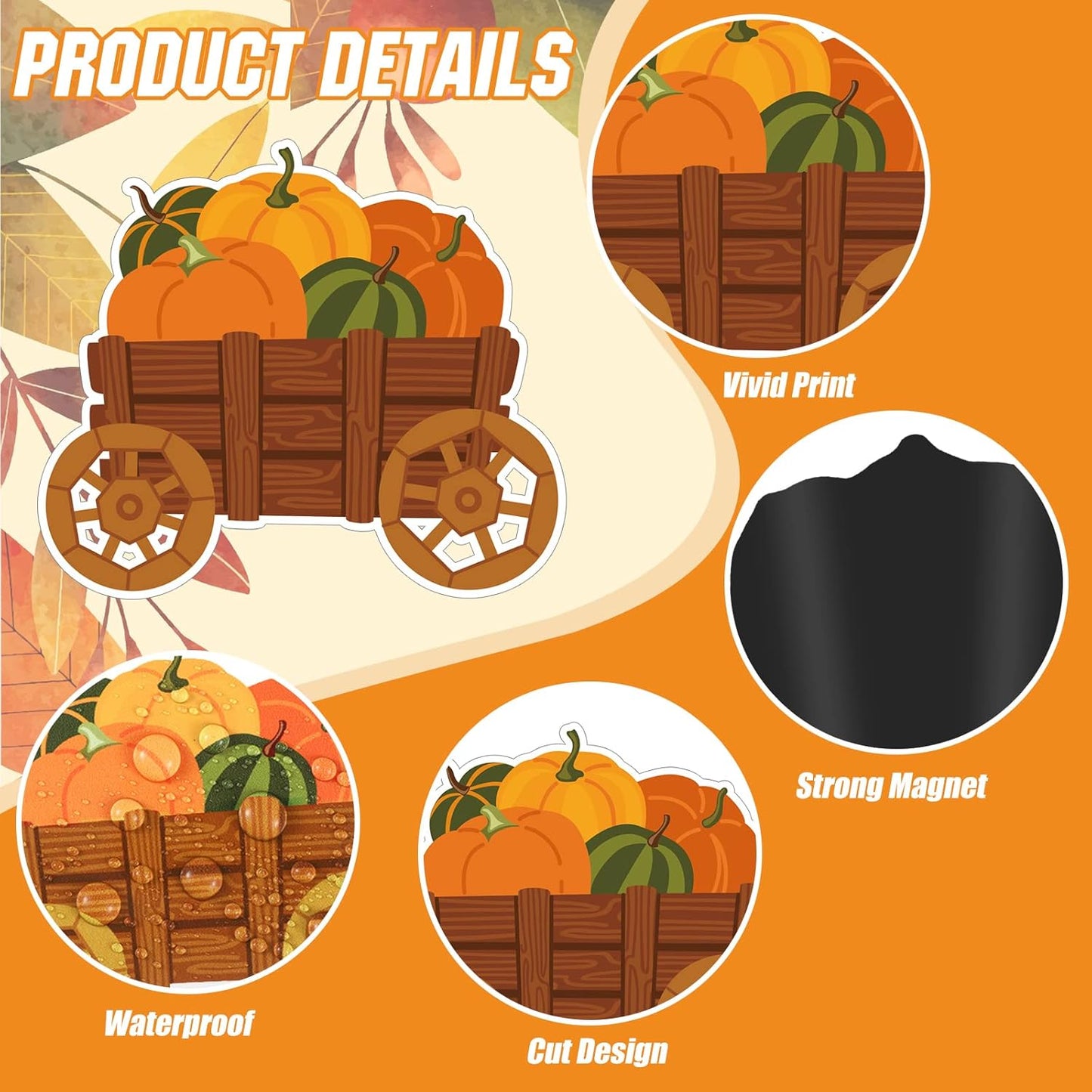 25 Pieces Happy Fall Magnets Gnome Pumpkin Fridge Magnets Fall Theme Car Refrigerator Decals Holidays Magnetic Stickers Autumn Leaves Acorn Thanksgiving Harvest Decoration