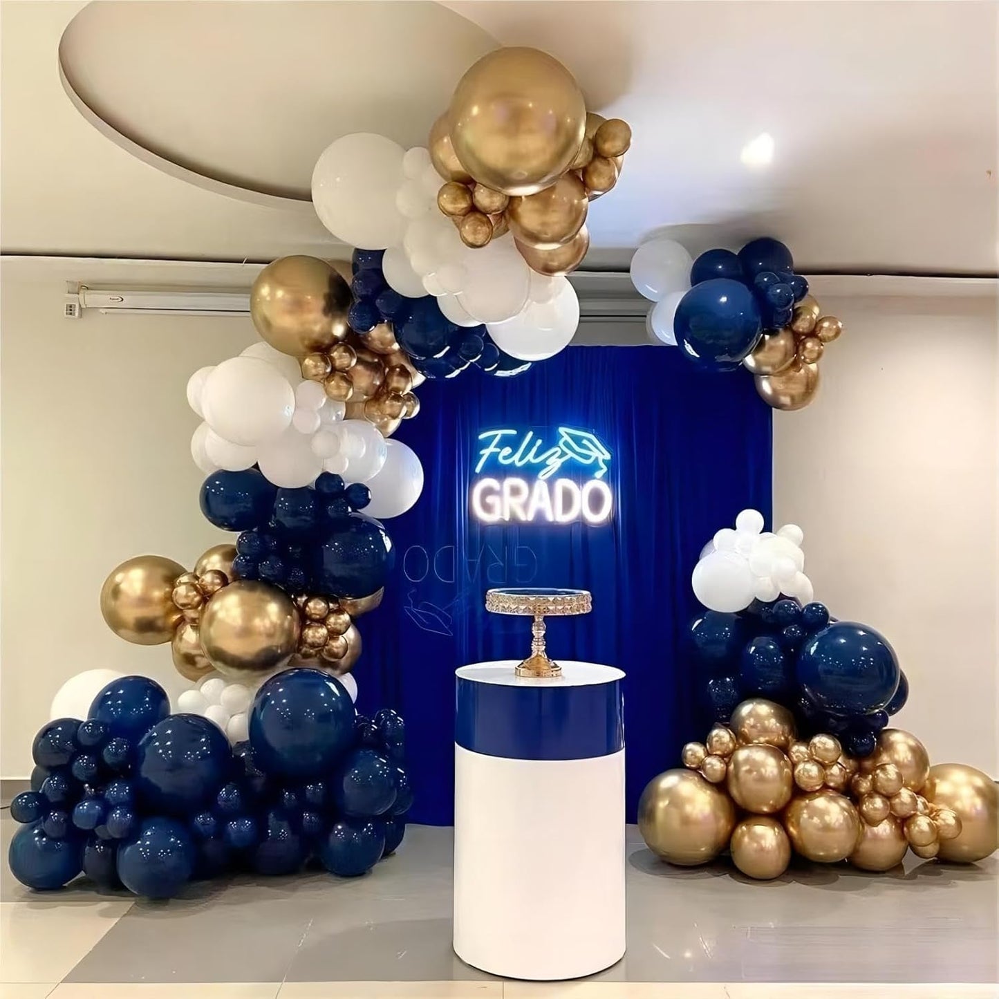 100pcs Navy Blue Balloons, Helium Quality 12 inch Dark Blue Latex Party Balloons for Birthday, Graduation, Christmas, Father's Day Party Decor (66ft Ribbons)