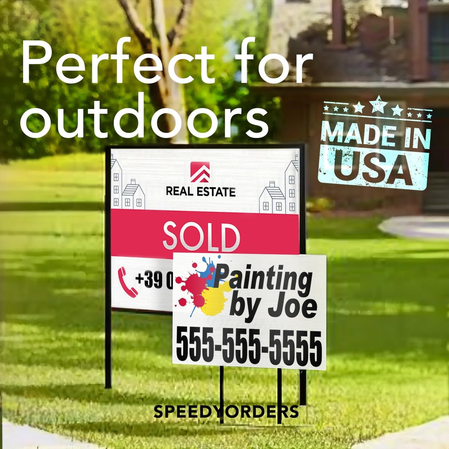 Custom Metal Signs, Personalized Aluminum, Waterproof Business Signs, White Aluminum (Black & Yellow, 30x24 In)